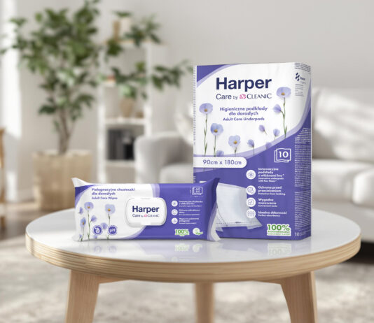 Harper Hygienics rozpoczyna produkcję podkładów i chusteczek dedykowanych dla osób starszych i wymagających opieki